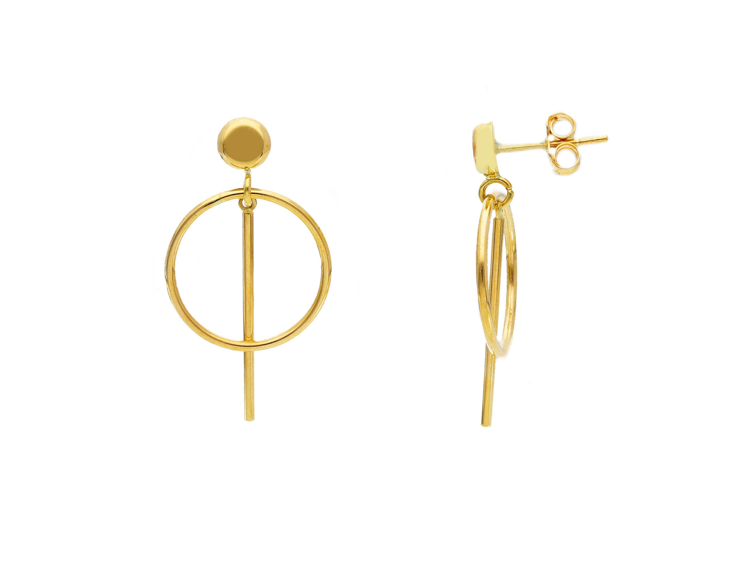 Golden hoop earrings 9k (code S233916)